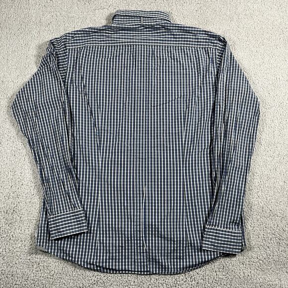Ermenegildo Zegna Sport Shirt Men XL Blue Check Long Sleeve Button Down Slim Fit - Picture 4 of 16